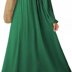 Maxi Dress Women's Fall Casual Long Sleeve Sundress for Wedding Guests